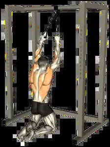 Starting position for the Band Lat Pulldown