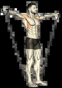 Starting position for the Band Lateral Raise