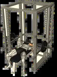 Starting position for the Barbell Board Press