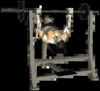 Starting position for the Barbell Decline Bench Press