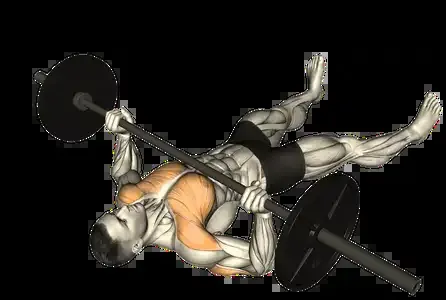 Starting position for the Barbell Floor Press
