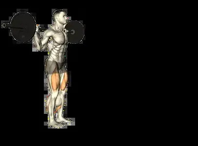 Starting position for the Barbell Walking Lunge