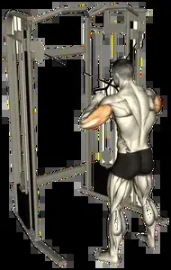 Starting position for the Cable Cross-Body Triceps Extension