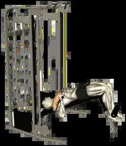 Starting position for the Cable Decline Chest Press