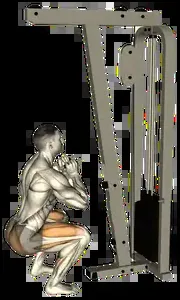 Starting position for the Cable Goblet Squat