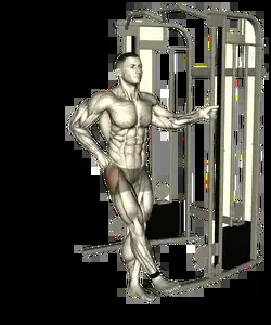 Starting position for the Cable Hip Abduction