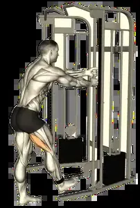 Starting position for the Cable Standing Leg Curl