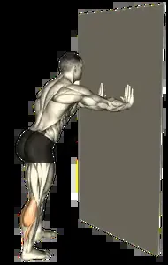Starting position for the Calf Wall Stretch