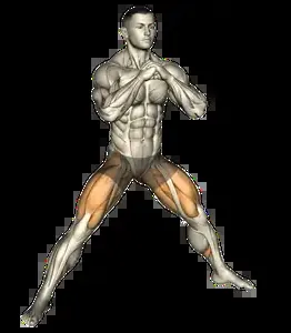 Starting position for the Cossack Squat