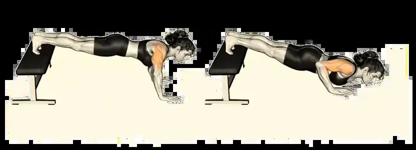 Starting position for the Decline Push-Up