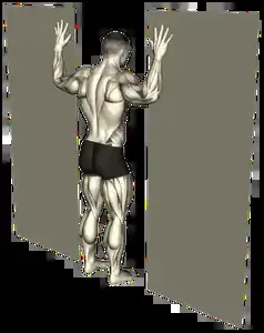 Starting position for the Doorway Chest Stretch