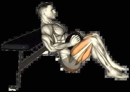 Starting position for the Dumbbell Hip Thrust