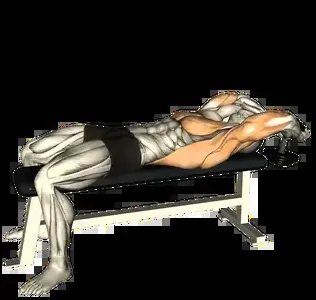 Starting position for the Dumbbell Pullover