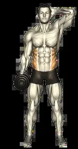 Starting position for the Dumbbell Side Bend