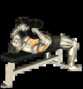 Starting position for the Dumbbell Tate Press
