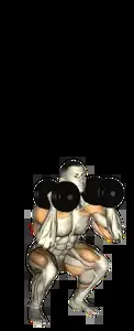 Starting position for the Dumbbell Thruster