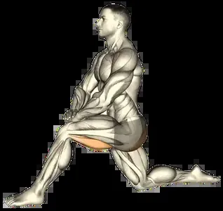 Starting position for the Half-Kneeling Hip Flexor Stretch