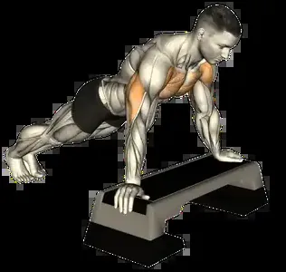 Starting position for the Incline Push-Up