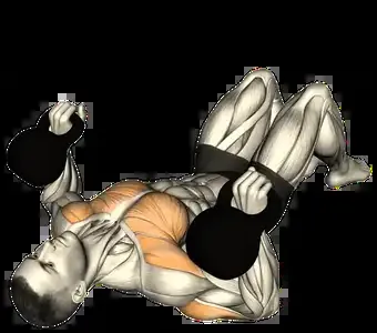 Starting position for the Kettlebell Floor Press
