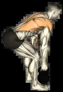 Starting position for the Kettlebell Row