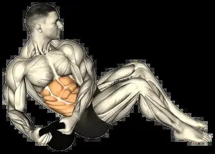 Starting position for the Kettlebell Russian Twist
