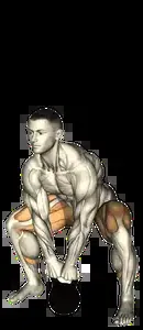 Starting position for the Kettlebell Sumo Deadlift