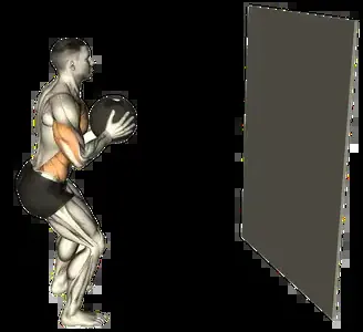 Starting position for the Medicine Ball Chest Pass
