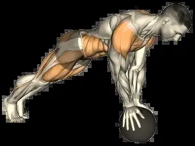Starting position for the Medicine Ball Mountain Climber