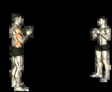 Starting position for the Medicine Ball Overhead Throw