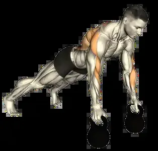 Starting position for the Renegade Kettlebell Row