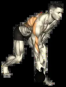 Starting position for the Single-Arm Kettlebell Row