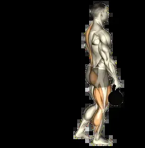 Starting position for the Single-Leg Kettlebell Romanian Deadlift