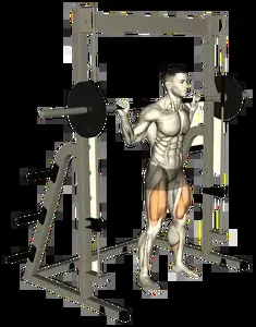 Starting position for the Smith Machine Box Squat
