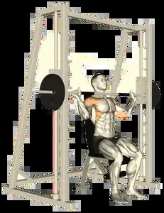Starting position for the Smith Machine Shoulder Press
