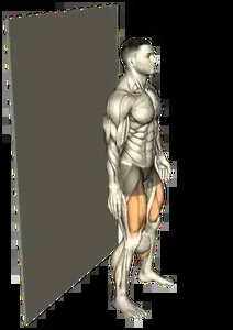 Starting position for the Wall Sit