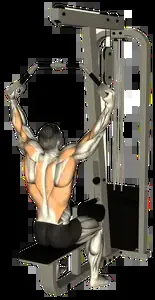 Starting position for the Wide-Grip Cable Lat Pulldown